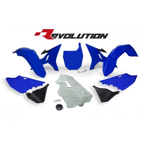 KIT PLASTICOS RTECH REVOLUTION YAMAHA YZ 125 / 250 2002 - 2017 AZUL C/DEPOSITO TRANSPARENTE